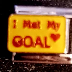 - I Met My Goal Italian Charm